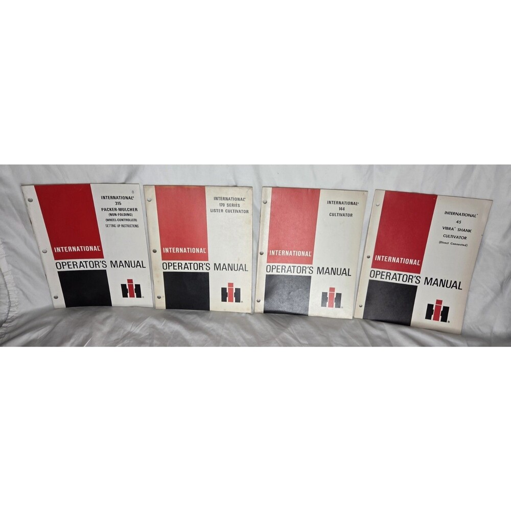 Vtg International Harvester IH Operators Manuals Cultivator Mulcher Lot Of 4